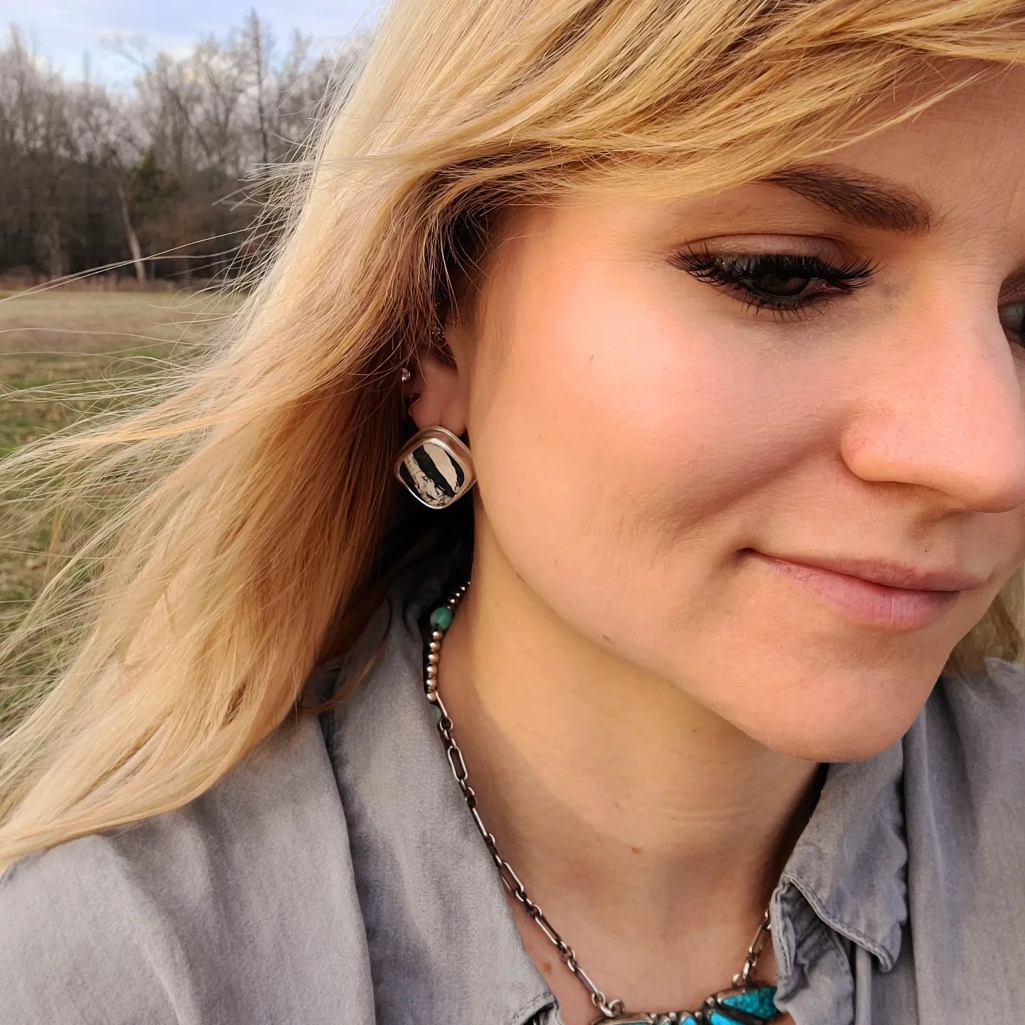 White Buffalo Earrings